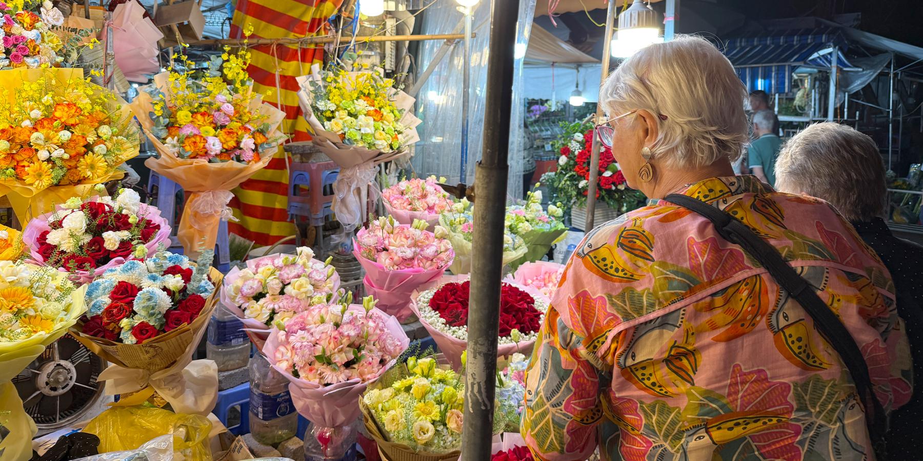 Flower Market in Hanoi, Vietnam on a Bunnik Tour to Vietnam